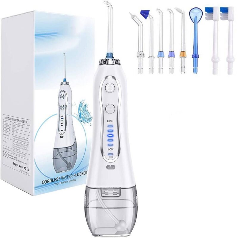 H2O Water Floss خيط الأسنان المائي 5 سرعات 8 فوهات خزان 300 ملي Water Flosser - خيط الأسنان المائي Smart Techs, Better Living