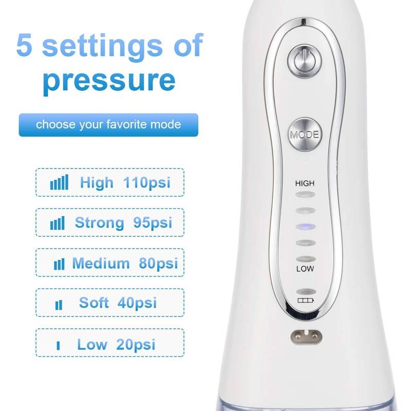 Portable Water Flosser 300ML IPX7 Waterproof Cordless Dental Oral Irrigator and Rechargeable Water Flossing for Home and Travel