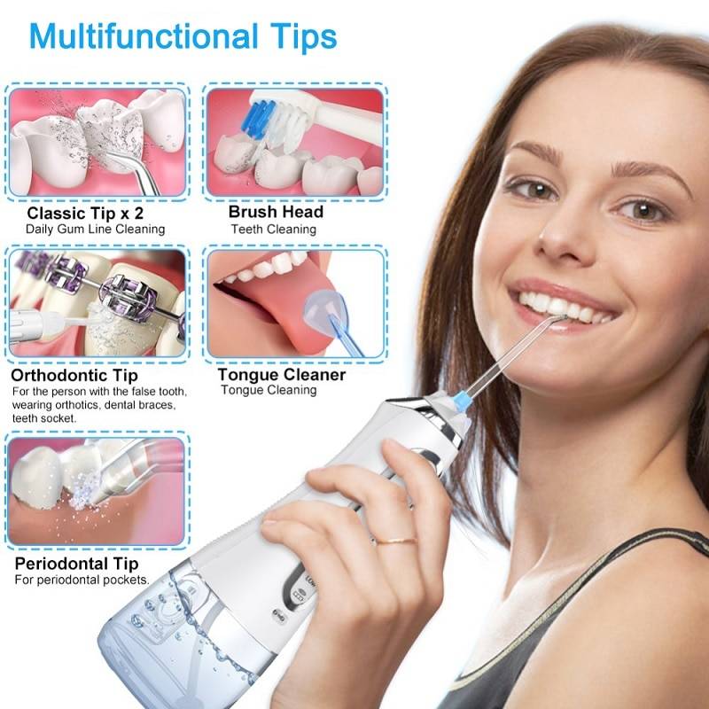 Portable Water Flosser 300ML IPX7 Waterproof Cordless Dental Oral Irrigator and Rechargeable Water Flossing for Home and Travel