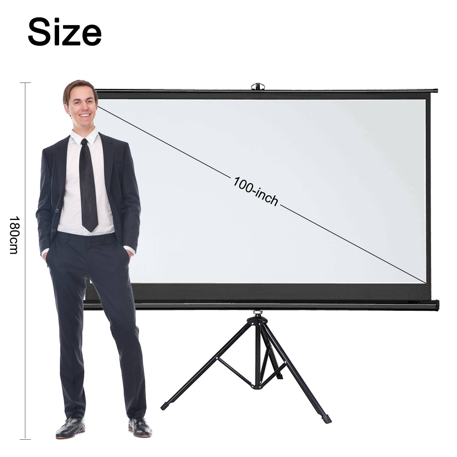 Foldable Projector Screen 72 100 inches - شاشة بروجكتور قابلة للطي قياس 100 انش و 72 انش