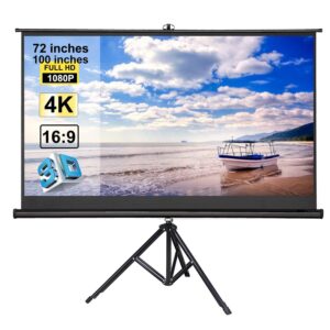 tripod display projector screen شاشة عرض للبروجكتر ثلاثية الأرجل قابلة للطي قياس 100 انش و 72 انش For Home Smart Techs, Better Living