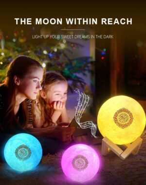 SQ175 | Moon Lamp Quran Speaker 7 Colors – مكبر صوت القرآن الكريم Quran Smart Techs, Better Living