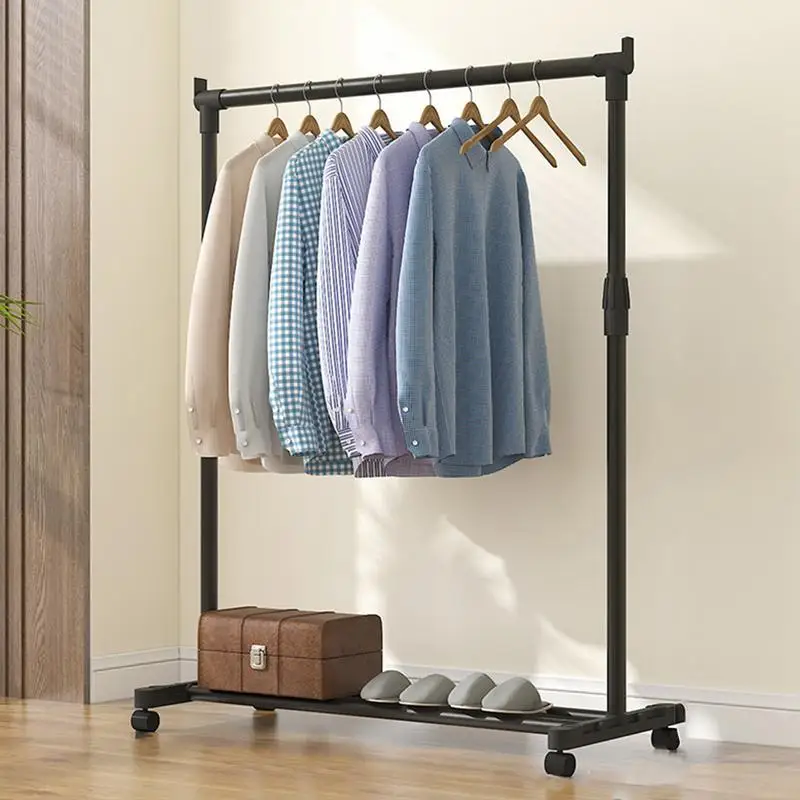 Clothes Rack With Wheels Metal Telescopic Adjustable Laundry Shop Living Room Bedroom Garment Rack Heavy-duty Standing Hanger LESS 10 KD Smart Techs, Better Living