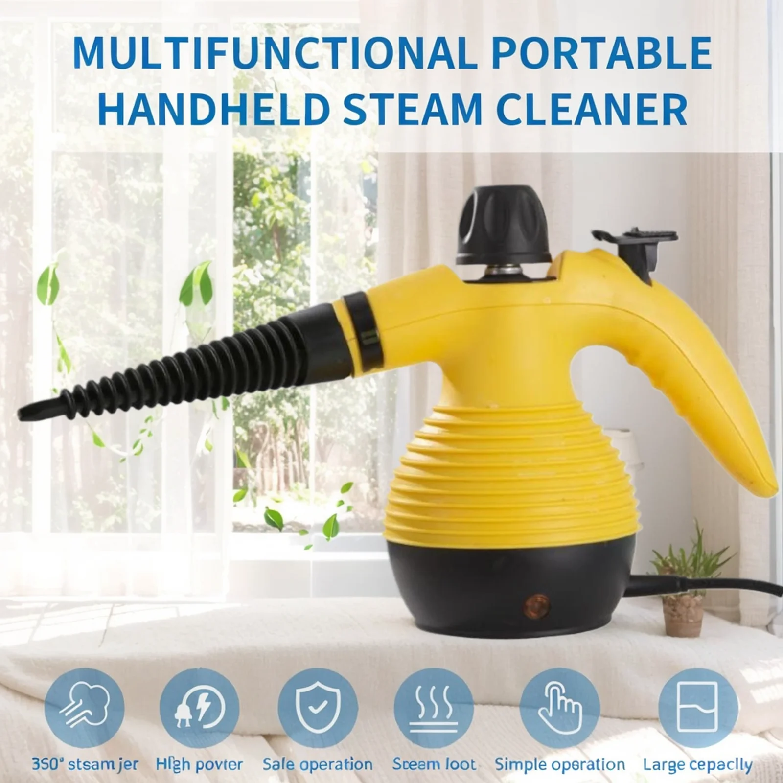 Powerful 1050W Handheld Steam Cleaner for Home Use – 9 Accessories Kit for Kitchen Stains, Floors, Sofa & Toilet LESS 10 KD التقنية الحديثة منتجات للمنزل Smart Techs, Better Living