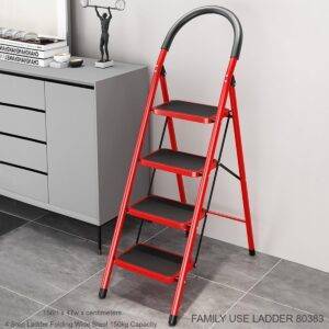 4 STEP LADDER FOLDER FOLDING WIDE STEEL 150KG CAPACITY – سلم قابل للطي بأربع درجات يتحمل وزنًا 150 كجم LESS 10 KD New Arrival SALE Smart Techs, Better Living