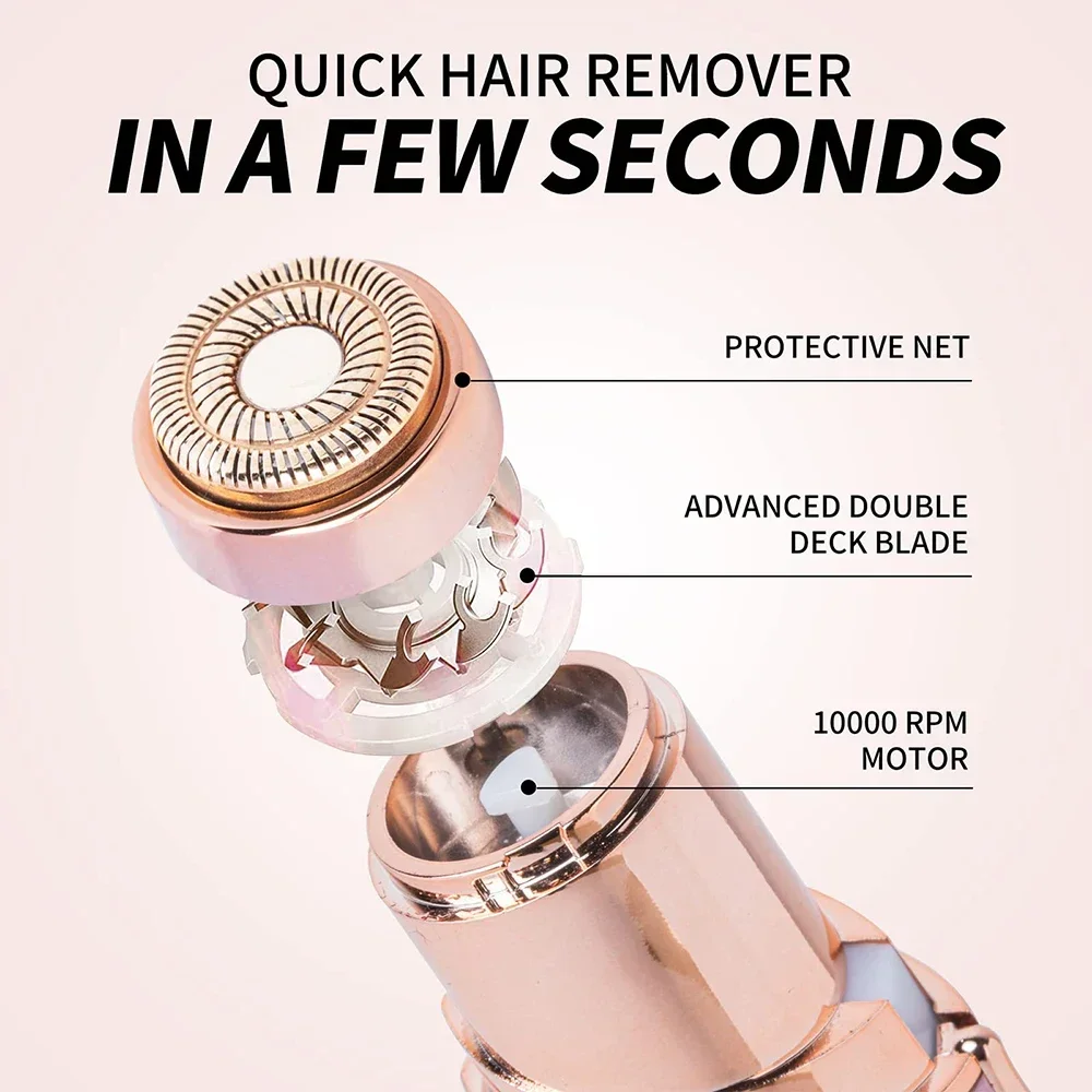 Rechargeable Facial Hair Remover – مزيل شعر الوجه القابل لإعادة الشحن LESS 10 KD Facial Hair Remover for Women Painless Face Hair Trimmer Rechargeable Mini Epilator Lady Shaver Portable Electric Razor for Lips LESS 10 KD Smart Techs, Better Living