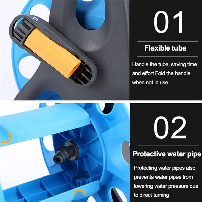 ROCKY PORTABLE HOSE REEL – حامل بكرة خرطوم الحديقة LESS 10 KD Garden Hose Reel Holder Hand Crank Hoses Reels Rack Water Pipe Storage Cart Winding Tool Rack Garden Storage Tools Supplies LESS 10 KD Smart Techs, Better Living