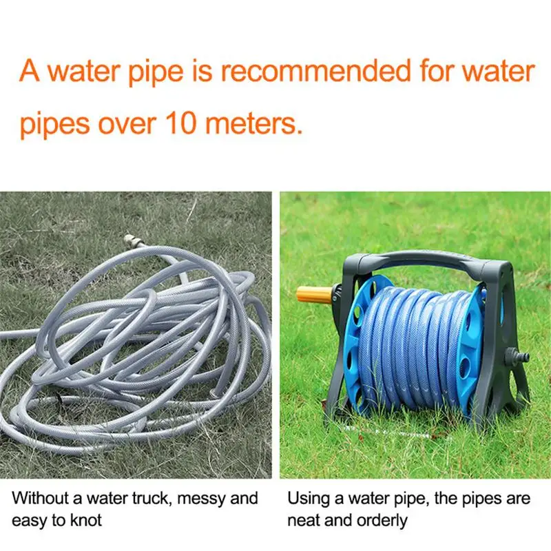 Garden Hose Reel Holder Hand Crank Hoses Reels Rack Water Pipe Storage Cart Winding Tool Rack Garden Storage Tools Supplies LESS 10 KD Smart Techs, Better Living