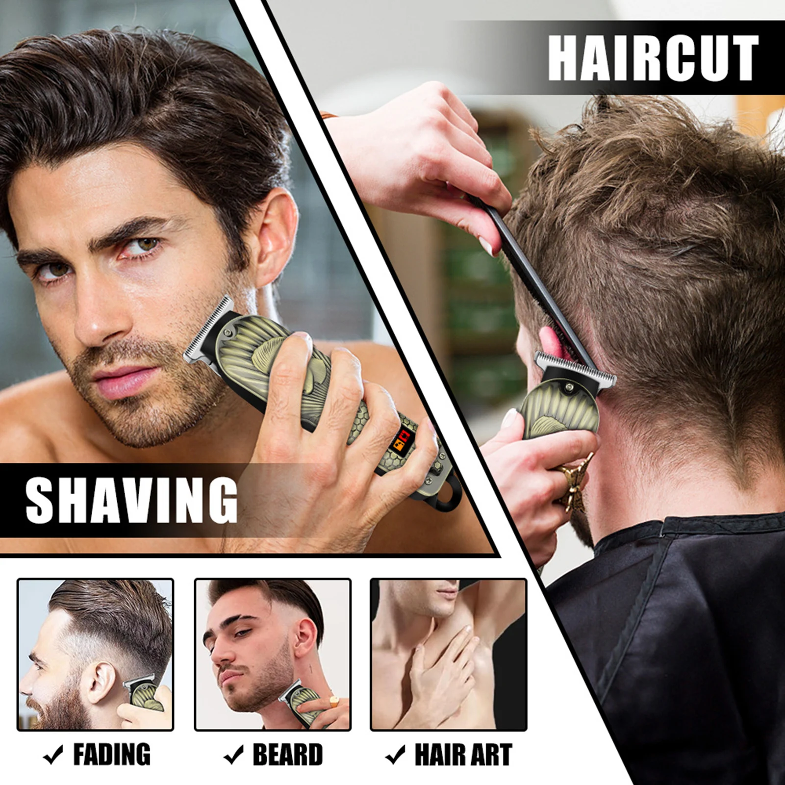 rechargeable Hair Clipper led display – ماكينة حلاقة شعر قابلة لإعادة الشحن مع شاشة عرض رقمية LESS 10 KD HIENA Hair Clipper Vintage Carving Hair Trimmer LED Display Rechargeable Electric Hair Cutting Machine Hairdressing Accessories LESS 10 KD Smart Techs, Better Living