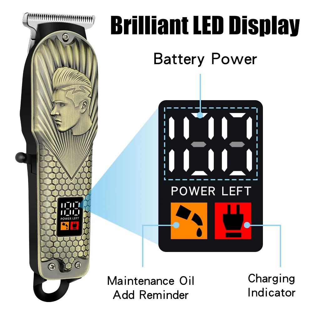 USB Rechargeable Hair Clipper Barber Professional Electric hair trimmer Shaver Trimmer Beard 0mm Hair Cutting Machine for men LESS 10 KD Smart Techs, Better Living