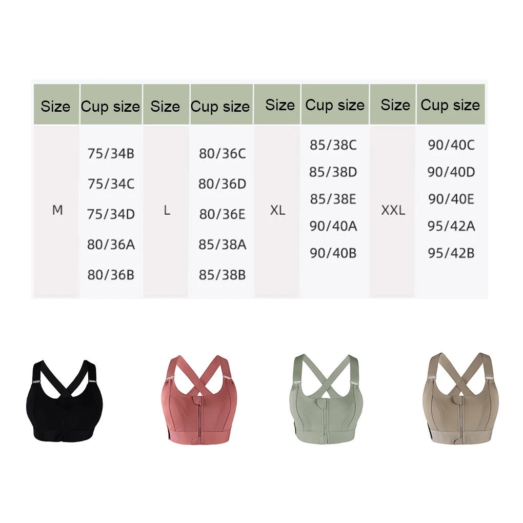 Front Zipper Sports Bra Gym