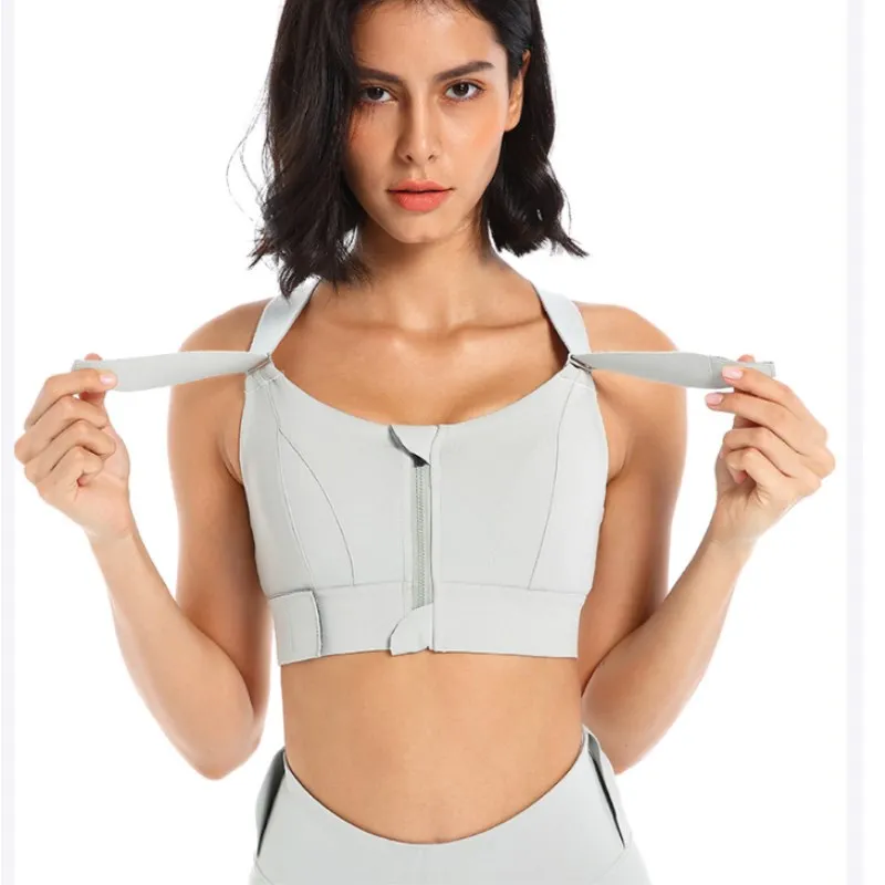 Women Sports Bras Tights Crop Top Yoga Vest Front Zipper Plus Size Adjustable Strap LESS 10 KD New Arrival SALE Smart Techs, Better Living