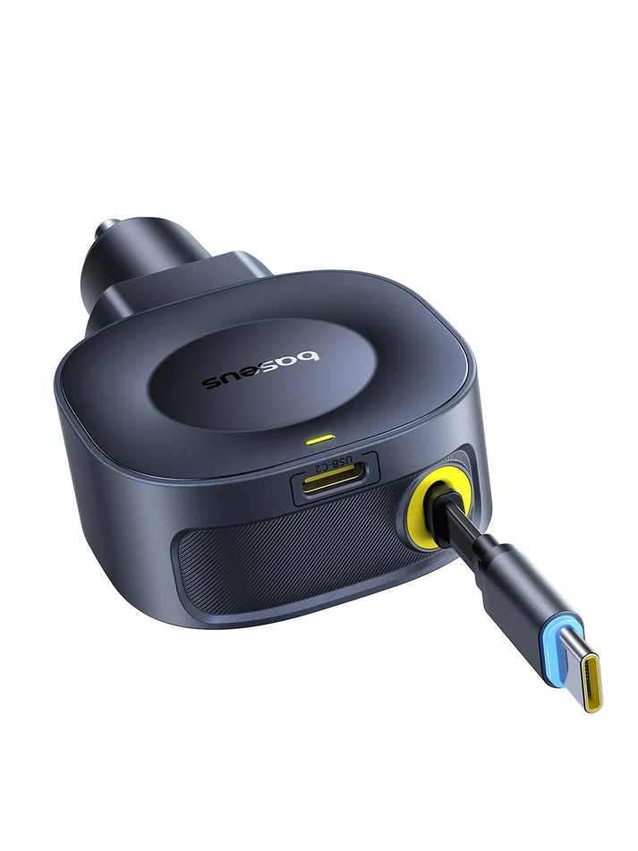 Baseus PrimeTrip VR2 Car Charger with Retractable Cable 45W - Cosmic Black - بيسوس شاحن سيارة مع كابل قابل للسحب بقوة 45 واط PrimeTrip VR2 - أسود - Image 8