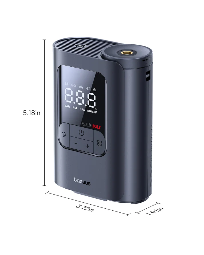 Baseus GoTrip VA1 Super Mini Cordless Inflator 22-Cylinder - Cosmic Black - بيسوس منفاخ إطارات لاسلكي صغير للغاية GoTrip VA1، سعة ٢٢ إطارات - أسود - Image 7