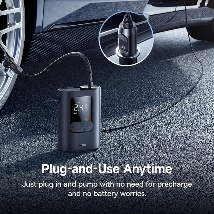 Baseus GoTrip VA1 Super Mini Wired Inflator 22-Cylinder – Cosmic Black – بيسوس منفاخ إطارات سلكي صغير للغاية GoTrip VA1، سعة ٢٢ إطارات – أسود BASEUS Baseus GoTrip VA1 Super Mini Wired Inflator 22-Cylinder - Cosmic Black - بيسوس منفاخ إطارات سلكي صغير للغاية GoTrip VA1، سعة ٢٢ إطارات - أسود - Image 3