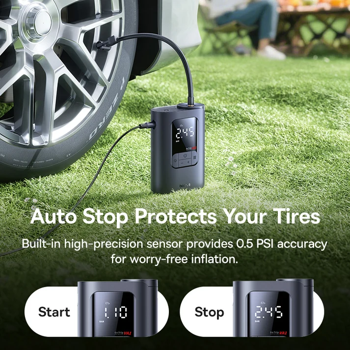 Baseus GoTrip VA1 Super Mini Wired Inflator 22-Cylinder – Cosmic Black – بيسوس منفاخ إطارات سلكي صغير للغاية GoTrip VA1، سعة ٢٢ إطارات – أسود BASEUS Baseus GoTrip VA1 Super Mini Wired Inflator 22-Cylinder - Cosmic Black - بيسوس منفاخ إطارات سلكي صغير للغاية GoTrip VA1، سعة ٢٢ إطارات - أسود - Image 6