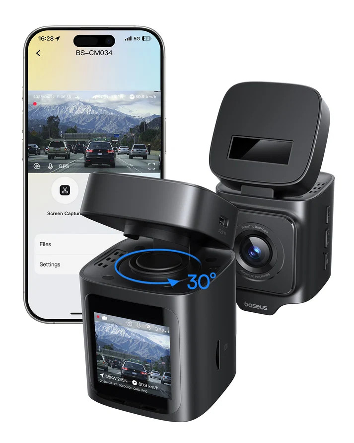 Baseus PrimeTrip VD1 Pro Dash Cam 4K Super Capacity - Cosmic Black - بيسوس كاميرا السيارة بدقة 4كي فائقة السعة PrimeTrip VD1 Pro - أسود