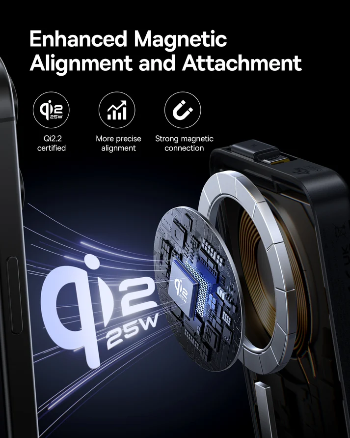 Baseus PicoGo AM61 Qi2.2 Magnetic Power Bank with Detachable Cable 10000mAh 45W – Cosmic Black – BASEUS Baseus PicoGo AM61 Qi2.2 Magnetic Power Bank with Detachable Cable 10000mAh 45W - Cosmic Black - - Image 4