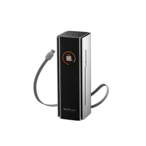 EcoFlow RAPID Pro Power Bank (27,650mAh, 300W, 140W Built-in Cable) - Silver - إيكو فلو رابد برو بطارية شحن متنقلة بسعة ٢٧,٦٥٠ مللي أمبير مع كابل قابل للسحب بقوة ١٤٠ واط