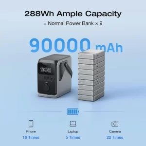 EcoFlow TRAIL 300 DC Portable Power Station (288Wh) (90,000mAh) - إيكو فلو محطة طاقة محمولة 300 دي سي (288 واط90,000 مللي أمبير)