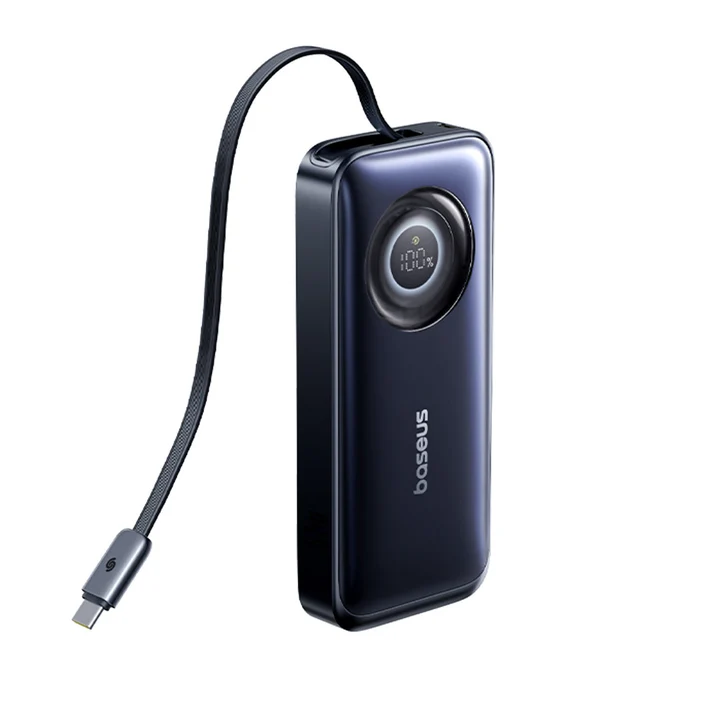 Baseus EnerCore CR11 Power Bank 20000mAh 67W with Retractable Cable – Black – بيسوس باور بانك EnerCore CR11 20000mAh 67W مع كابل قابل للسحب – أسود BASEUS Baseus EnerCore CR11 Power Bank 20000mAh 67W with Retractable Cable – Black - بيسوس باور بانك EnerCore CR11 20000mAh 67W مع كابل قابل للسحب – أسود - Image 6