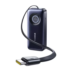 Baseus EnerCore CR11 Power Bank 20000mAh 67W with Retractable Cable – Black - بيسوس باور بانك EnerCore CR11 20000mAh 67W مع كابل قابل للسحب – أسود