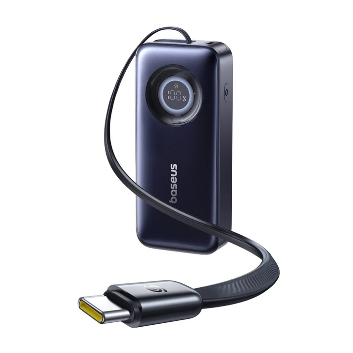 Baseus EnerCore CR11 Power Bank 20000mAh 67W with Retractable Cable – Black – بيسوس باور بانك EnerCore CR11 20000mAh 67W مع كابل قابل للسحب – أسود BASEUS Baseus EnerCore CR11 Power Bank 20000mAh 67W with Retractable Cable – Black - بيسوس باور بانك EnerCore CR11 20000mAh 67W مع كابل قابل للسحب – أسود