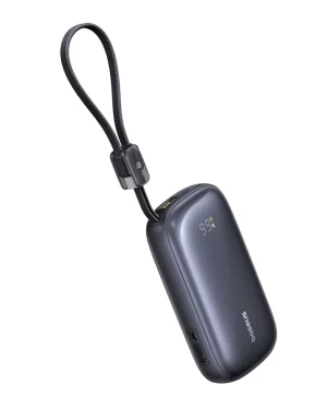 Baseus EnerFill FC21 Qpow3 Ultra Digital Power Bank 20000mAh 45W – Black – بيسوس بطارية شحن متنقلة بقوة ٤٥ واط بسعة ٢٠٠٠٠ مللي آمبير EnerFill FC21 – أسود BASEUS