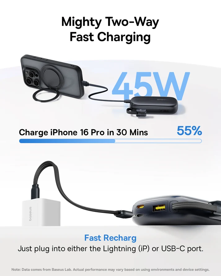 Baseus EnerFill FC21 Qpow3 Ultra Digital Power Bank 20000mAh 45W – Black – بيسوس بطارية شحن متنقلة بقوة ٤٥ واط بسعة ٢٠٠٠٠ مللي آمبير EnerFill FC21 – أسود BASEUS Baseus EnerFill FC21 Qpow3 Ultra Digital Power Bank 20000mAh 45W – Black - بيسوس بطارية شحن متنقلة بقوة ٤٥ واط بسعة ٢٠٠٠٠ مللي آمبير EnerFill FC21 – أسود - Image 7