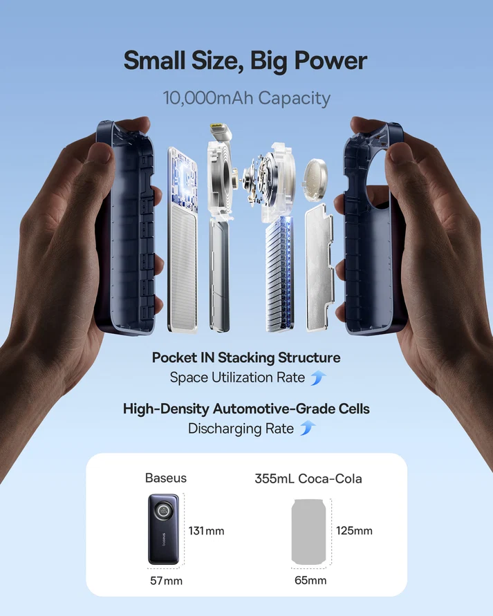 Baseus EnerCore CR11 Power Bank 10000mAh 45W with Retractable Cable – بيسوس بطارية شحن متنقلة بقوة ٤٥ واط مع كابل قابل للسحب بسعة 10000 مللي امبير– أسود BASEUS Baseus EnerCore CR11 Power Bank 10000mAh 45W with Retractable Cable - بيسوس بطارية شحن متنقلة بقوة ٤٥ واط مع كابل قابل للسحب بسعة 10000 مللي امبير– أسود - Image 8