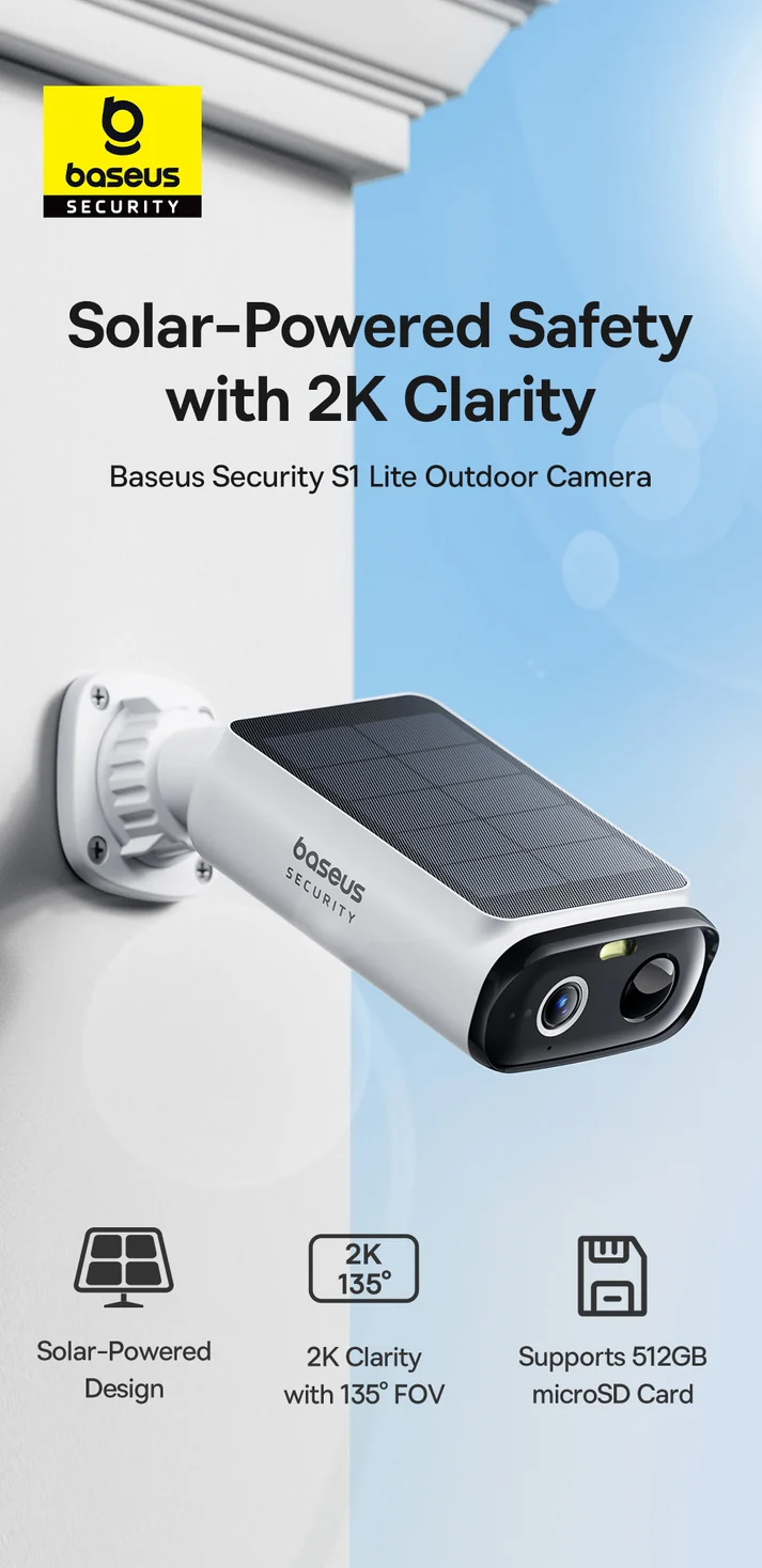Baseus Security S1 Lite Outdoor Camera 2K – White – بيسوس كاميرا خارجية بدقة S1 Lite 2K – أبيض BASEUS Baseus Security S1 Lite Outdoor Camera 2K - White - بيسوس كاميرا خارجية بدقة S1 Lite 2K - أبيض - Image 2