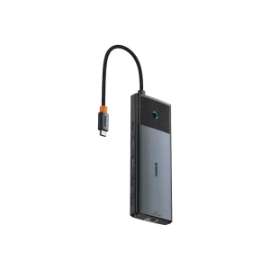 Baseus Metal Gleam II 10-in-1 USB HUB Dual Display – Cosmic Black – بيسوس محول ١٠ منافذ Metal Gleam II – أسود BASEUS
