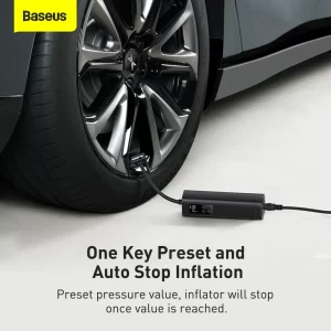 Baseus Super Mini Inflator Pump – Black - بيسوس مضخة هواء للسيارة Super Mini – أسود