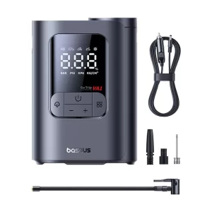 Baseus GoTrip VA1 Super Mini Wired Inflator 22-Cylinder - Cosmic Black - بيسوس منفاخ إطارات سلكي صغير للغاية GoTrip VA1، سعة ٢٢ إطارات - أسود