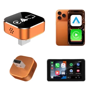 JASCO Wireless CarPlay (4 in 1 Wireless Adapter) – Cosmic Orange – محول JASCO اللاسلكي لـ CarPlay (محول لاسلكي 4 في 1) – برتقالي كوني BASEUS